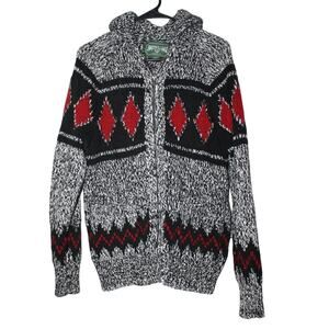 VTG American Eagle Hand Knit Cowichan Zip Up Sweater Men's Small